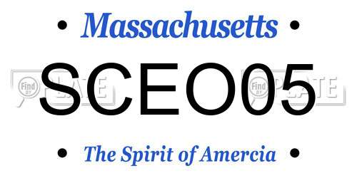 SCEO05 Massachusetts License Plate