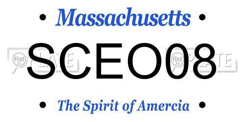 SCEO08 Massachusetts License Plate