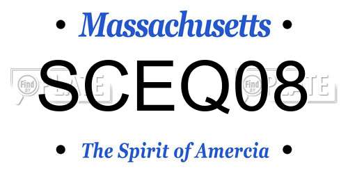 SCEQ08 Massachusetts License Plate