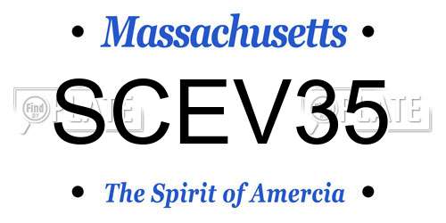 SCEV35 Massachusetts License Plate