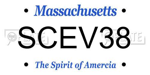 SCEV38 Massachusetts License Plate
