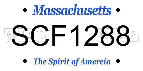 SCF1288 Massachusetts License Plate