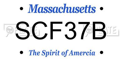 SCF37B Massachusetts License Plate