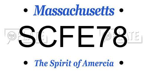 SCFE78 Massachusetts License Plate