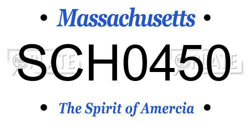 SCH0450 Massachusetts License Plate