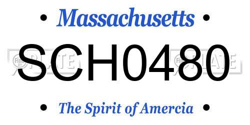 SCH0480 Massachusetts License Plate