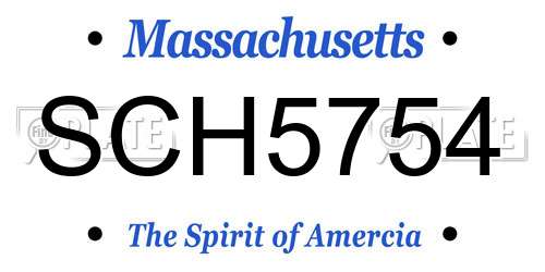 SCH5754 Massachusetts License Plate