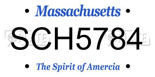 SCH5784 Massachusetts License Plate