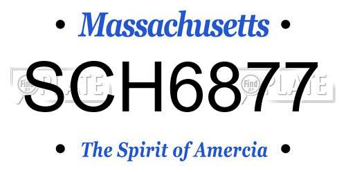 SCH6877 Massachusetts License Plate