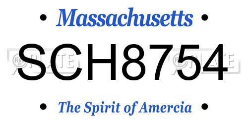 SCH8754 Massachusetts License Plate
