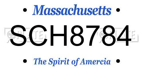 SCH8784 Massachusetts License Plate
