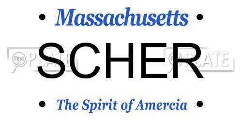 SCHER Massachusetts License Plate
