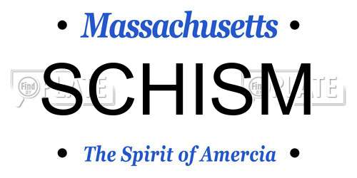 SCHISM Massachusetts License Plate