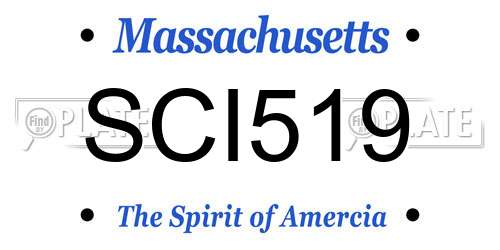 SCI519 Massachusetts License Plate