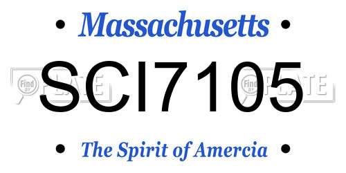 SCI7105 Massachusetts License Plate