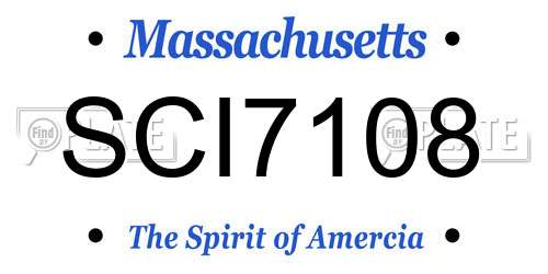SCI7108 Massachusetts License Plate