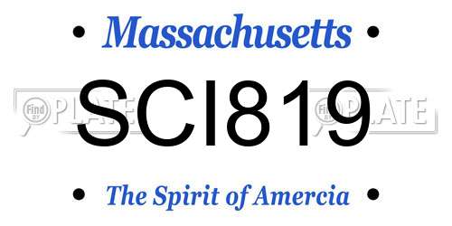 SCI819 Massachusetts License Plate