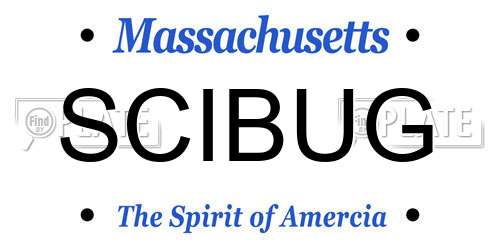 SCIBUG Massachusetts License Plate