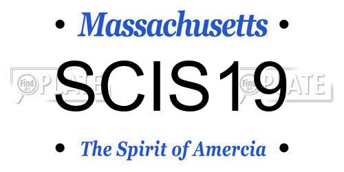 SCIS19 Massachusetts License Plate