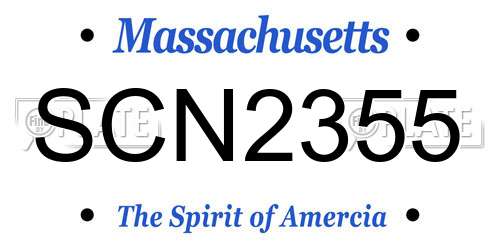 SCN2355 Massachusetts License Plate