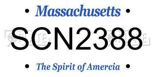 SCN2388 Massachusetts License Plate