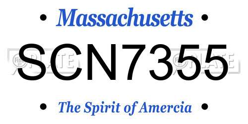 SCN7355 Massachusetts License Plate