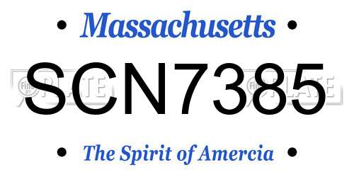 SCN7385 Massachusetts License Plate