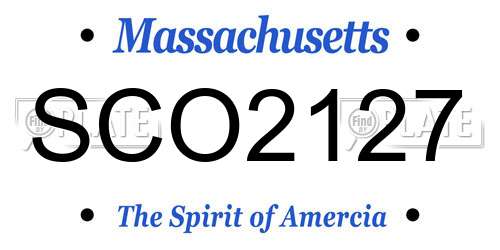 SCO2127 Massachusetts License Plate