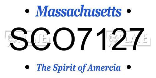 SCO7127 Massachusetts License Plate
