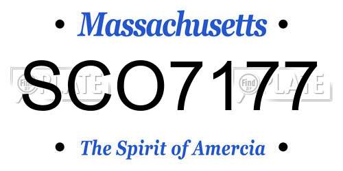 SCO7177 Massachusetts License Plate