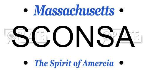 SCONSA Massachusetts License Plate