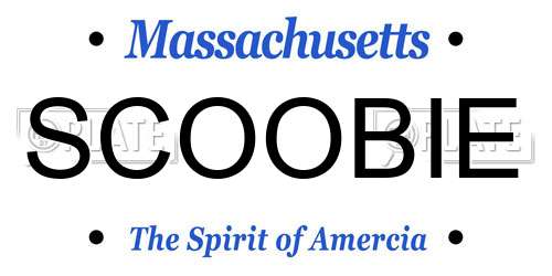 SCOOBIE Massachusetts License Plate