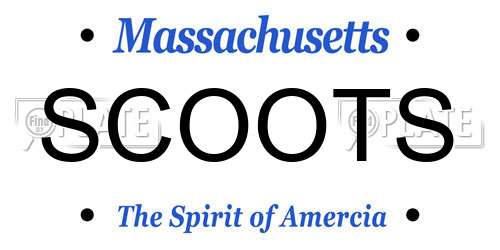 SCOOTS Massachusetts License Plate