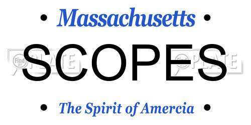 SCOPES Massachusetts License Plate
