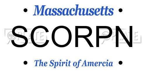 SCORPN Massachusetts License Plate