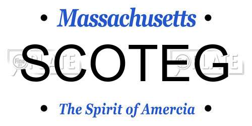 SCOTEG Massachusetts License Plate