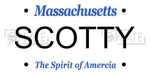 SCOTTY Massachusetts License Plate