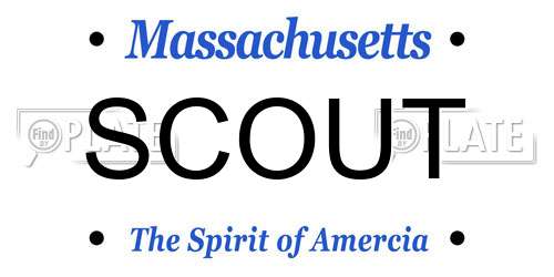 SCOUT Massachusetts License Plate