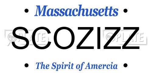 SCOZIZZ Massachusetts License Plate