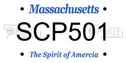 SCP501 Massachusetts License Plate