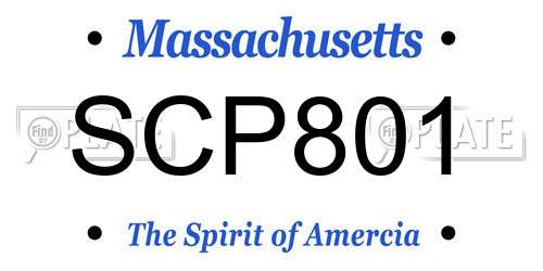SCP801 Massachusetts License Plate