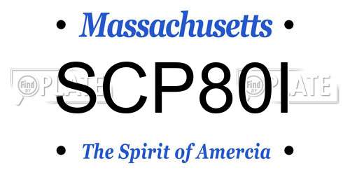 SCP80I Massachusetts License Plate