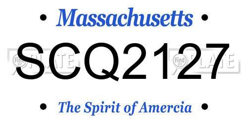 SCQ2127 Massachusetts License Plate