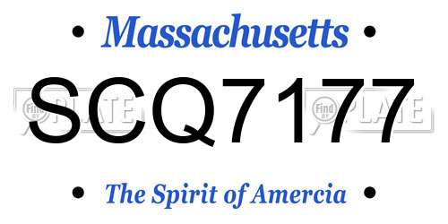 SCQ7177 Massachusetts License Plate
