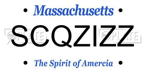 SCQZIZZ Massachusetts License Plate