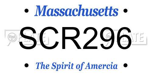 SCR296 Massachusetts License Plate