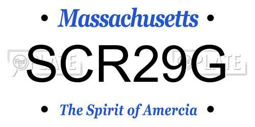 SCR29G Massachusetts License Plate