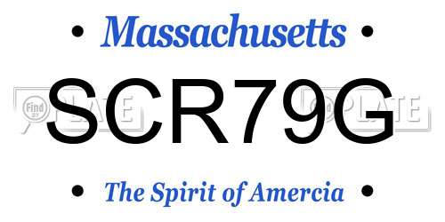 SCR79G Massachusetts License Plate