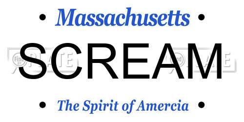 SCREAM Massachusetts License Plate