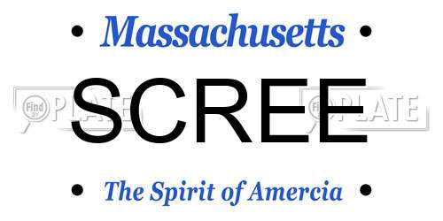 SCREE Massachusetts License Plate